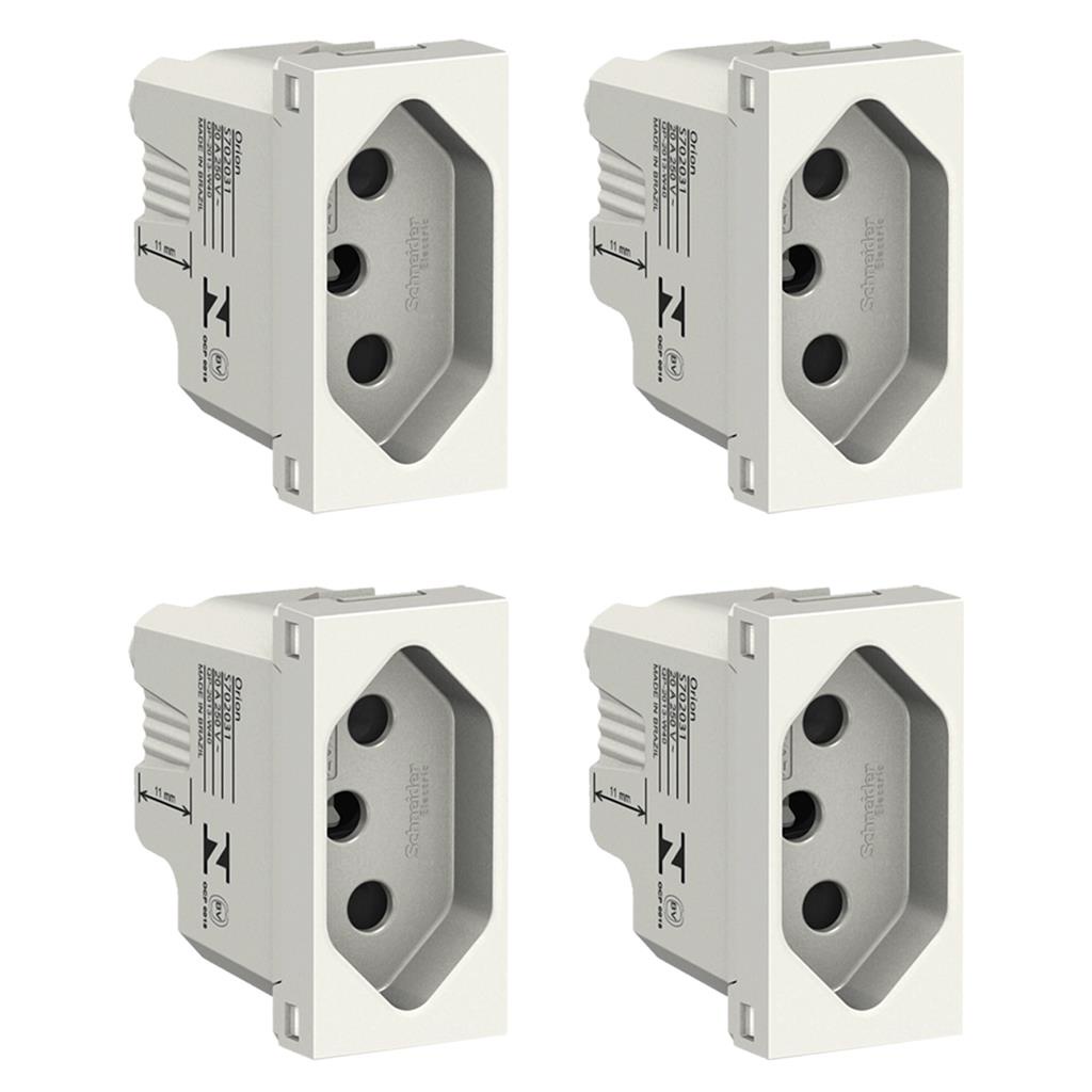 Kit 4 Modulos Tomada Orion 20A 250V 2P+T Sem Placa Branco em Oferta na Shopee