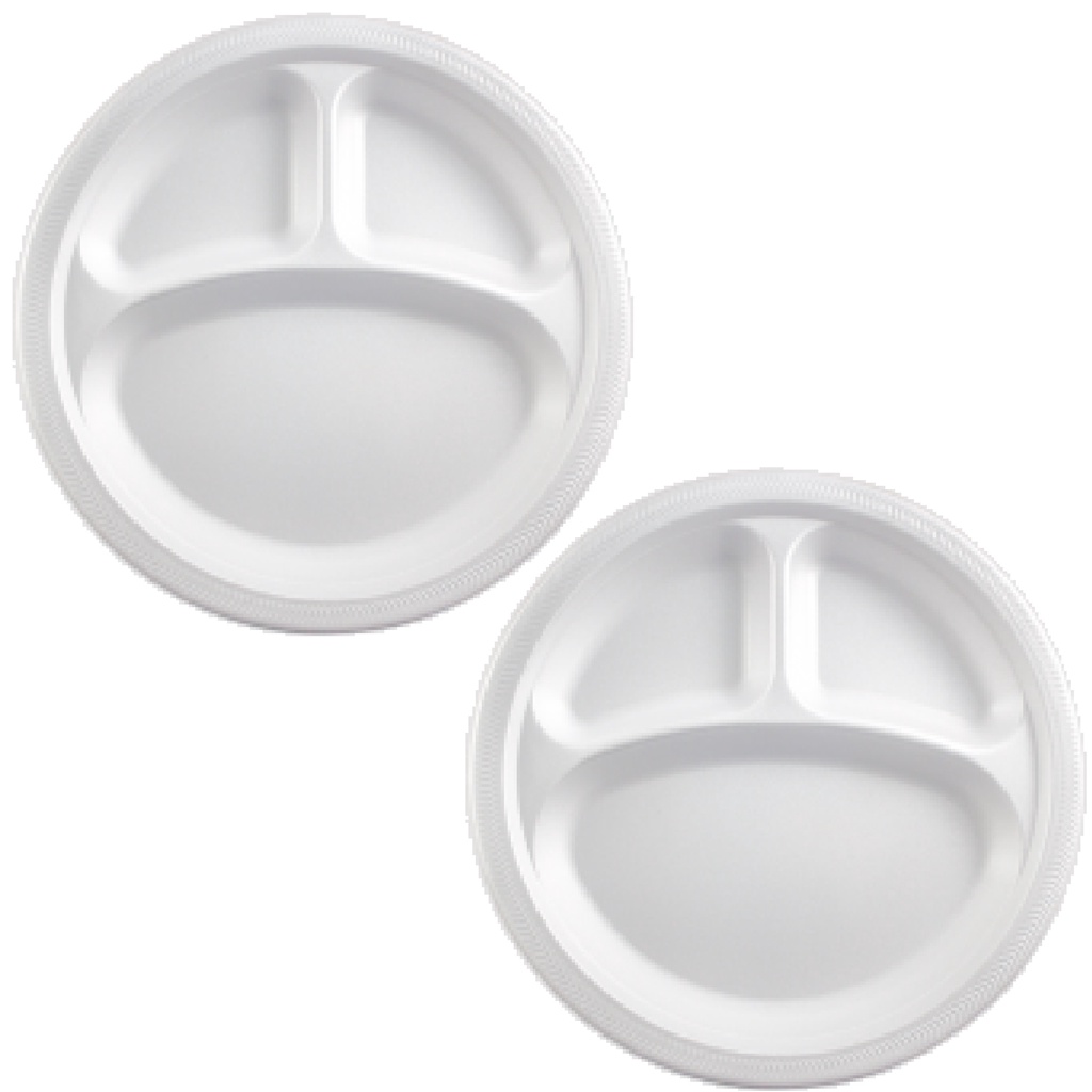 2 Pratos Melamina 21cm Petisqueira com 3 Divisórias Porção