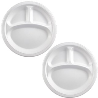 2 Pratos Melamina 21cm Petisqueira com 3 Divisórias Porção