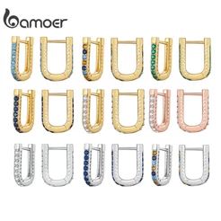 Brincos Bamoer Zircon Fivela De Orelha Clássica Simples Em Forma De U Para Jóias De Moda Feminina