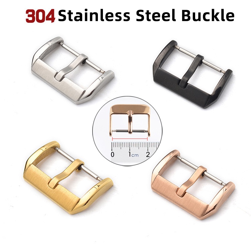 Fivela De Relógio Metálica 12mm 14mm 16mm 18mm 20mm Prata Da Pulseira De 304 Acessórios De Fecho De Aço Inoxidável Com Pinos