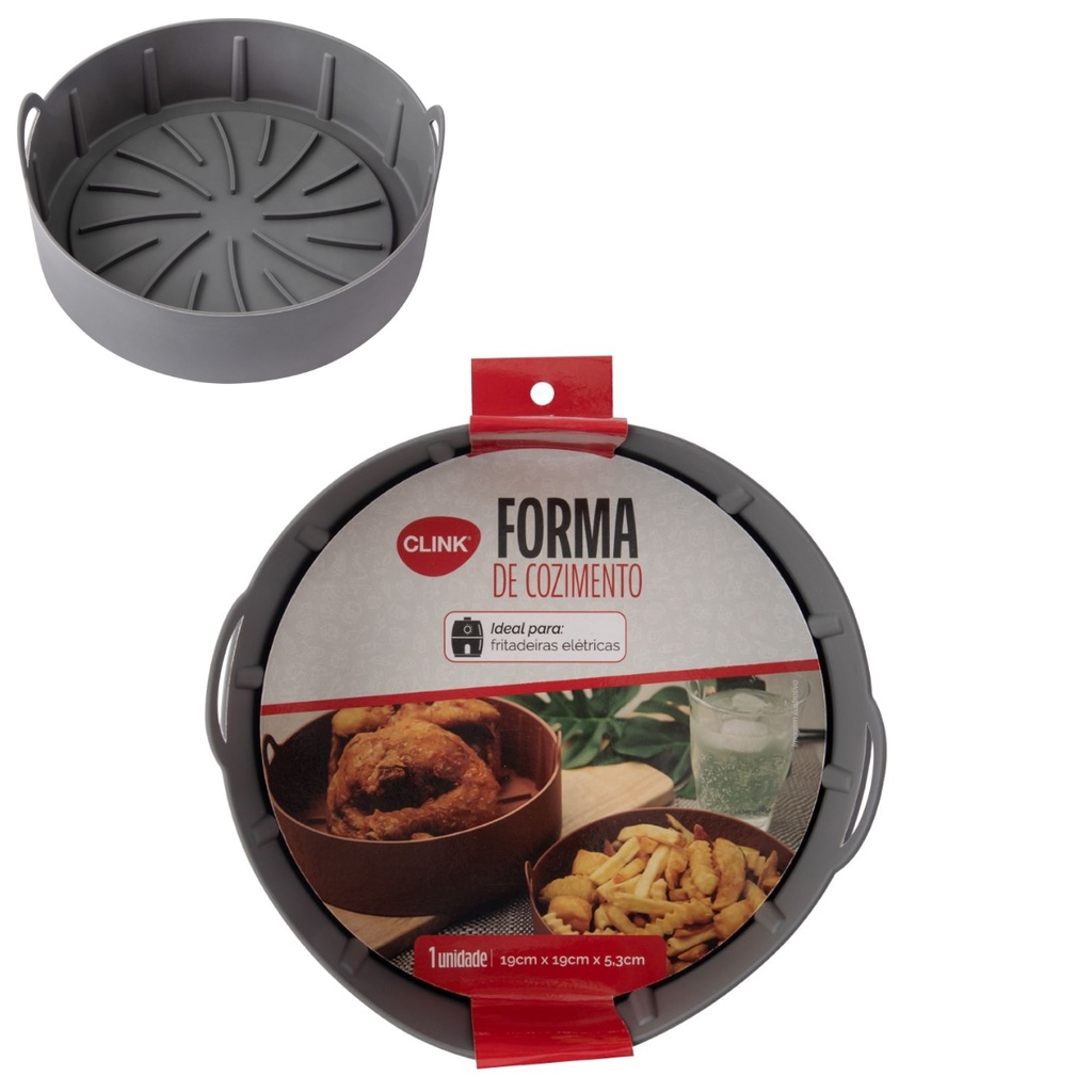 Forma Para Airfryer de Silicone Forte  Fritadeira Eletrica Grande Redonda 19cm