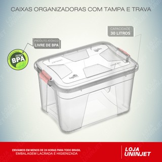 Caixa Organizadora Transparente Multiuso 30 Litros