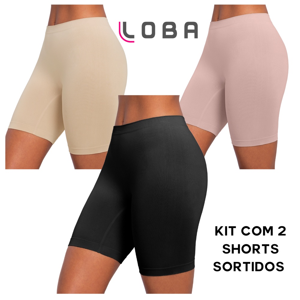 Kit Com 2 Calcinhas Shorts Lupo Sem Costura Calcinha Segunda Pele Modeladora Boxer Microfibra Basica Oferta
