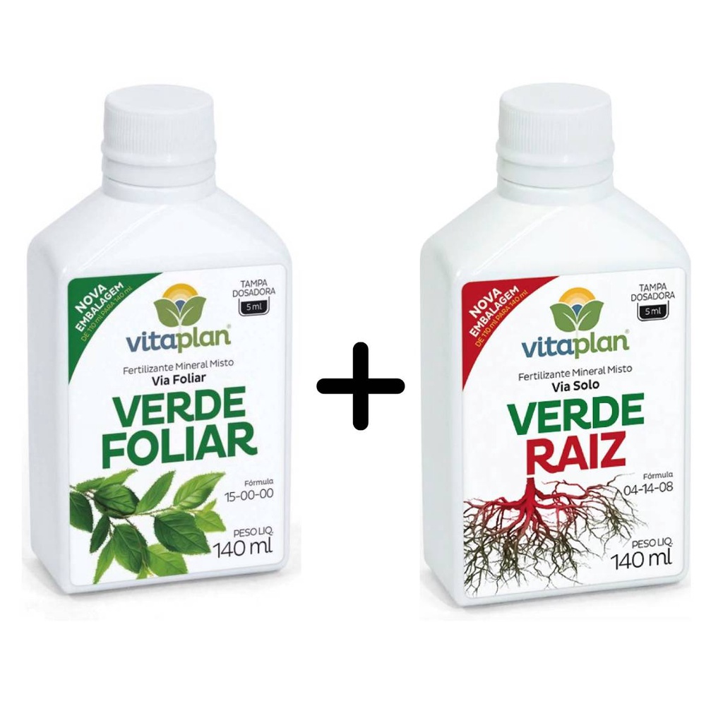 Fertilizante Verde Foliar + Verde Raiz (140ml) VITAPLAN em Oferta na Shopee