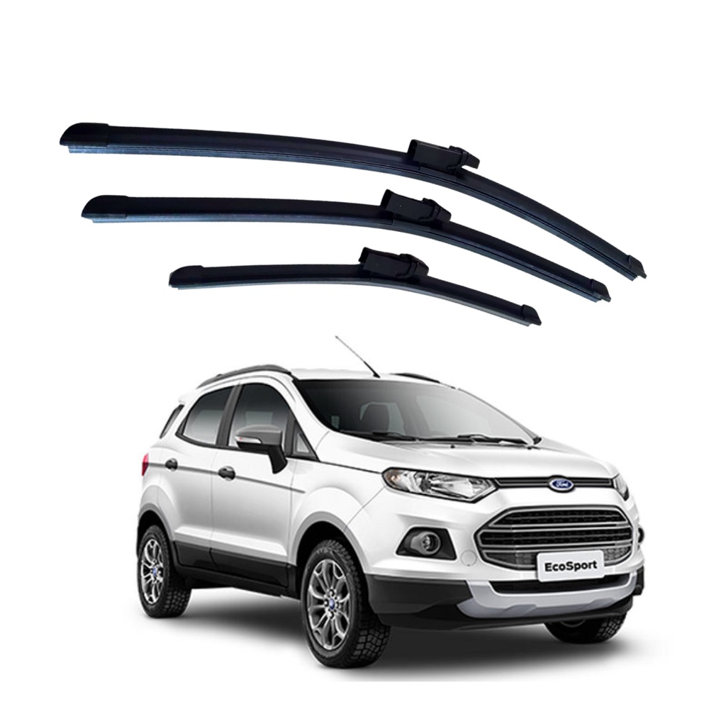 Kit de 3 Palhetas para Limpador de Parabrisa Dianteiro + traseiro Ecosport 2013 2014 2015 2016 em Oferta na Shopee