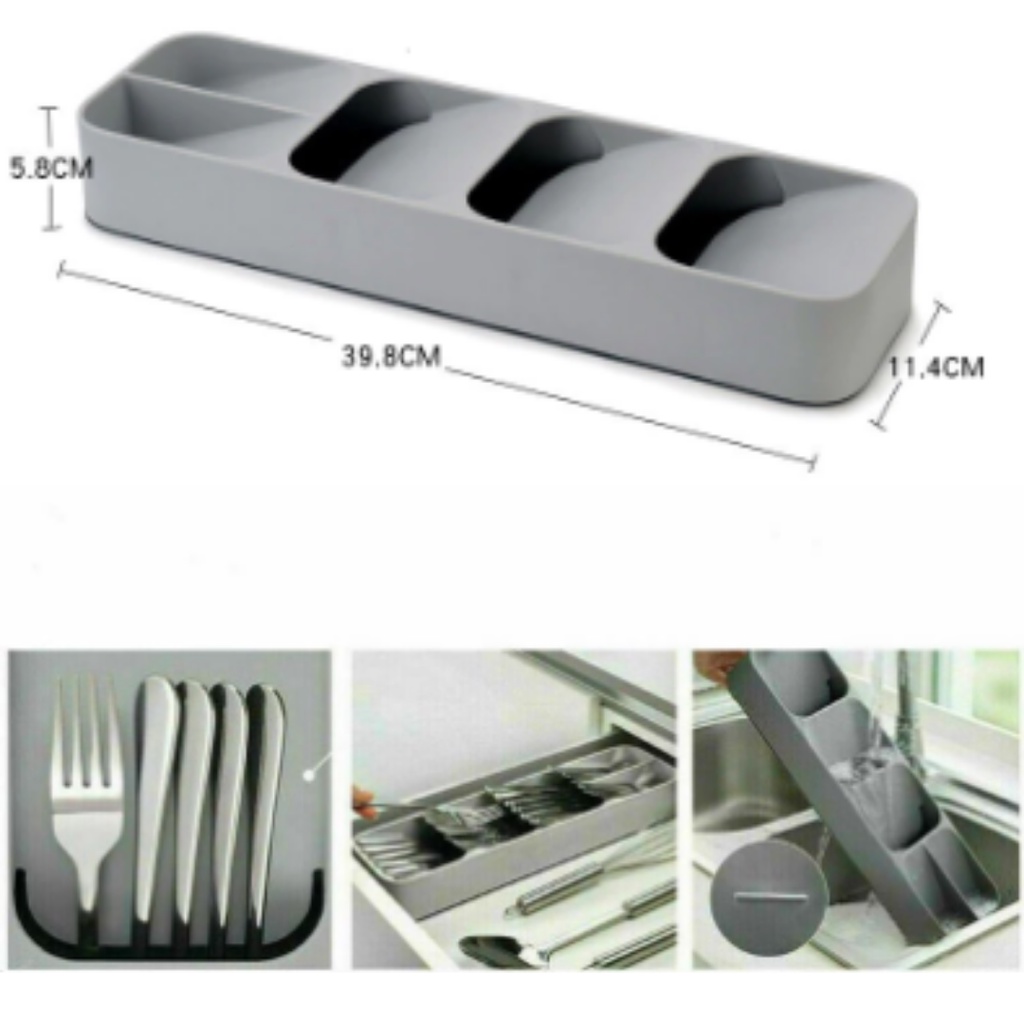 Kit Cozinha 2  Divisor Gaveta Utensílios Organizador Porta Talher Armazenamento c/ 5
