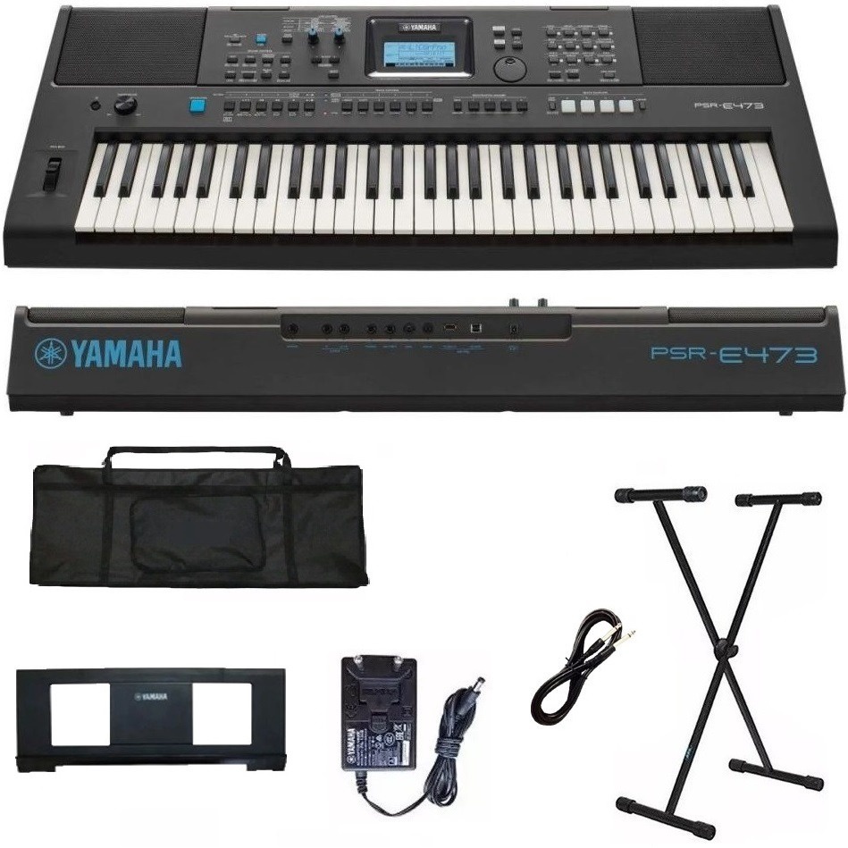 Kit Teclado Yamaha Psr-e473 + Bag + Suporte X + Cabo P10 C/nf