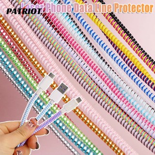 Cabo De Proteção Do Carregamento USB Espiral TPU Da Linha De Dados Telefone A Laser Colorido Tampa Protetora Universal Anti-Quebra Mola Carregador Organizador Bobinador De Fio 1.4M