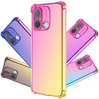 Para Xiaomi Redmi 12C/10A/10C/10X Pro/10 2022 4G 5G , Hybrid Cute Gradient Translucent Silicone Translúcido À Prova De Choque Capa De Airbags TPU Soft
