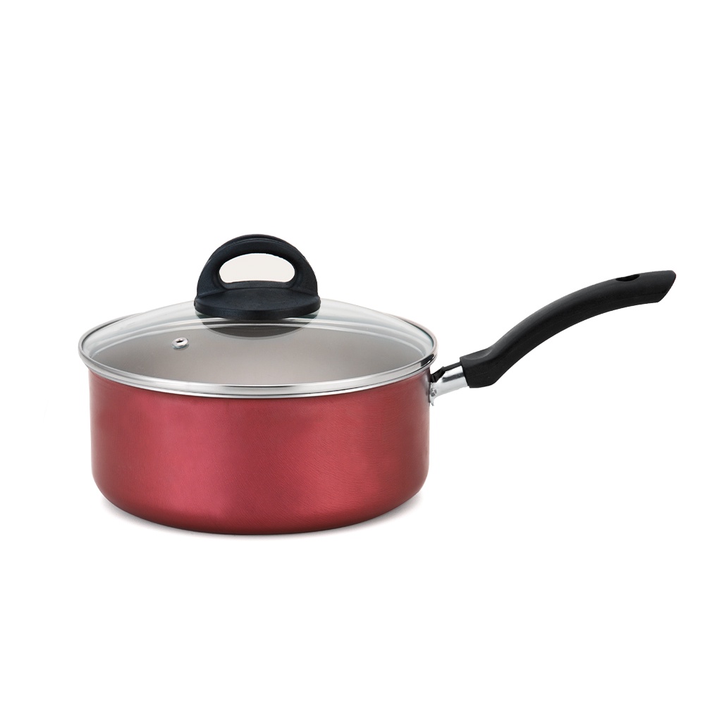 Panela Antiaderente Tampa Vidro 16Cm 1L Cereja Nacional em Oferta na Shopee