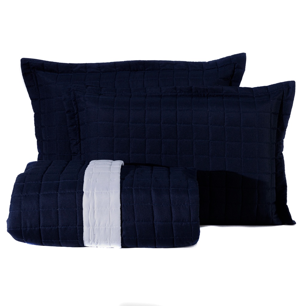 Kit Cobre Leito Liso Napoli Queen 03 Peças - Matelado Percal 180 Fios