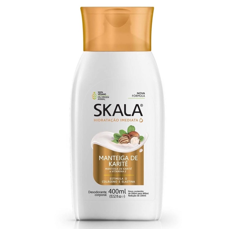 Hidratante Corporal Skala Manteiga de Karité 400ml Estimula o Colágeno e Elastina 100% Vegano