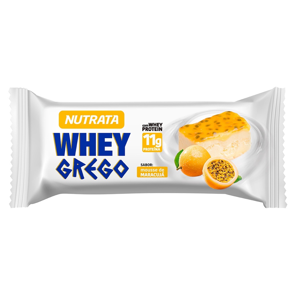 Grego Bar Sabor Mousse de Maracujá 40g com Whey Protein - Nutrata