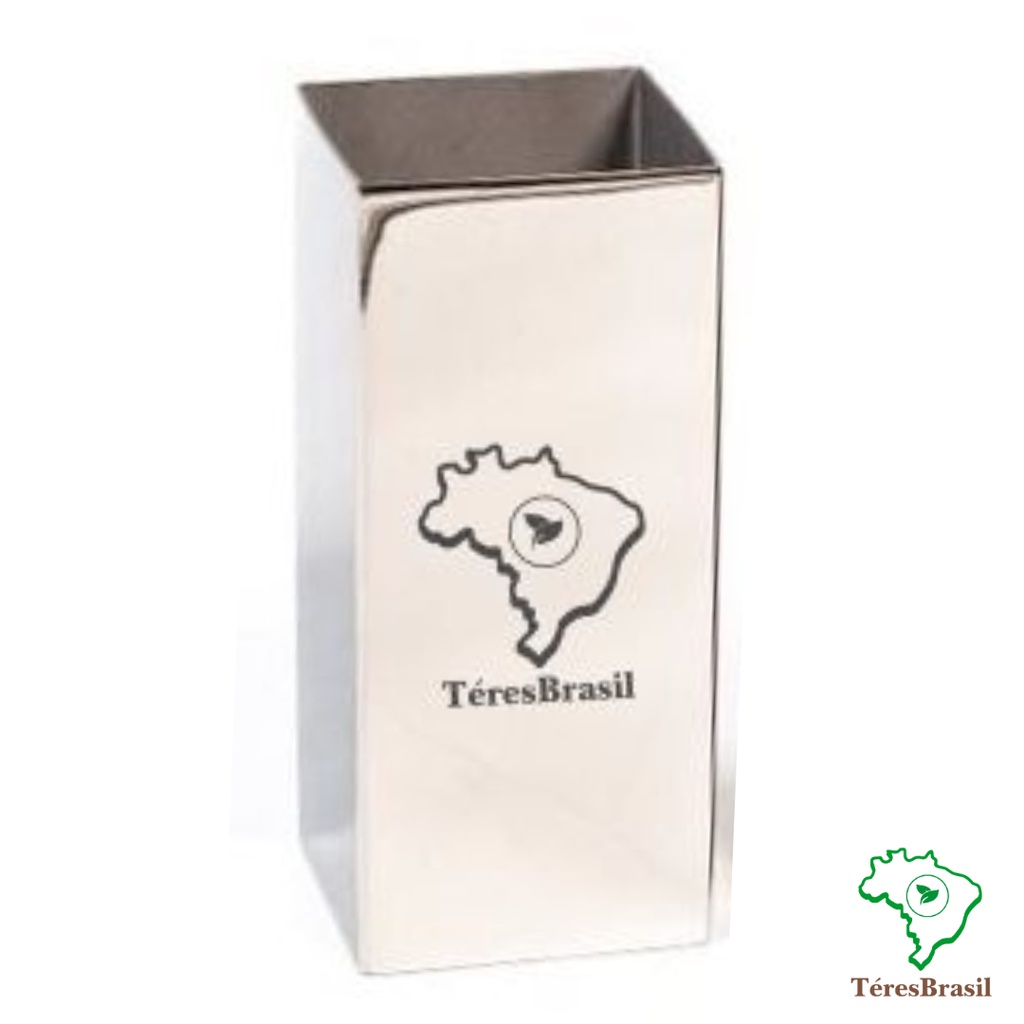Copo inox quadrado 250ml Téres Brasil – materiaç aço Inox 304 polido