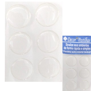 Gota De Silicone Anti-impacto Adesivo Circular Incolor 25mm
