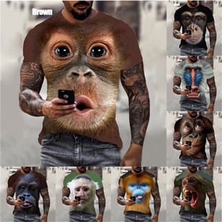 Novo Estilo De Venda Quente De Verão Cara De Macaco Moda Feminina Slim-Fit T-Shirt 3D Impressa De Manga Curta Casual De Pescoço Redondo Vestuário Masculino