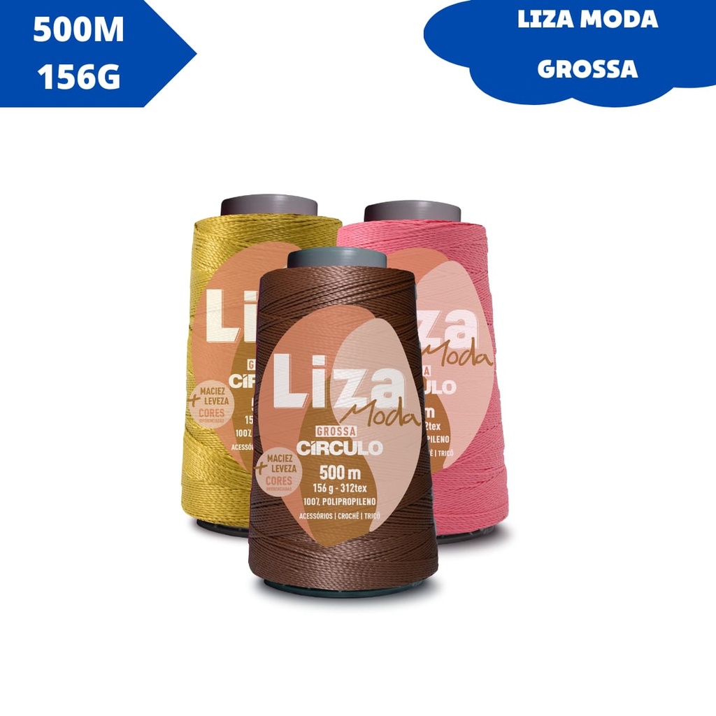 Linha Moda Liza Grossa 500 metros 156G Cabelo / Vestuário / Decoração - Marca Círculo em Oferta na Shopee