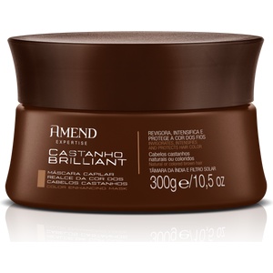 Máscara Realce da Cor Castanho Brilliant Amend 300g em Oferta na Shopee