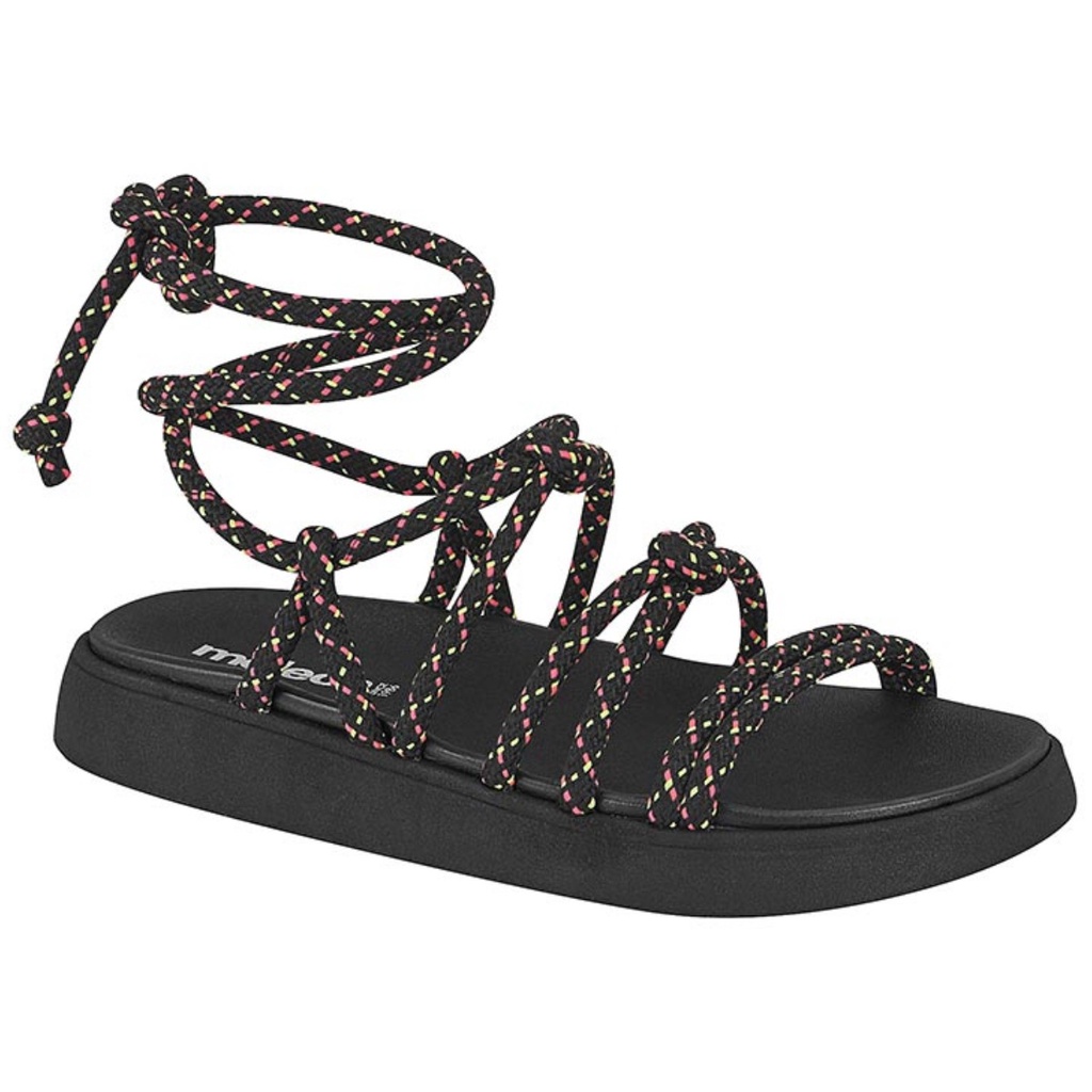 Sandalia Moleca Feminina Papete Amarração Tiras Casual Original - Women Shoes