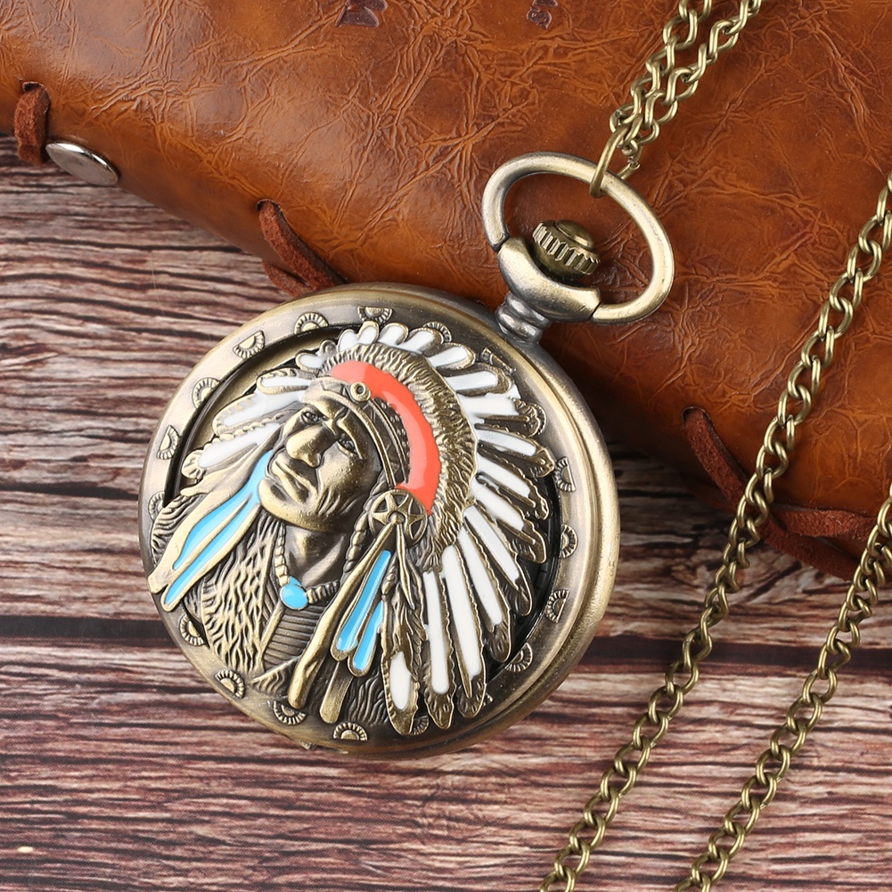 Relógios De Bolso Vintage Tribal Chief Série Quartzo