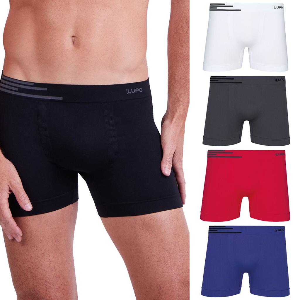 Kit 2 Cuecas Sem Costura Boxer Box Lupo 436-002 Recorte Anatômico Microfibra