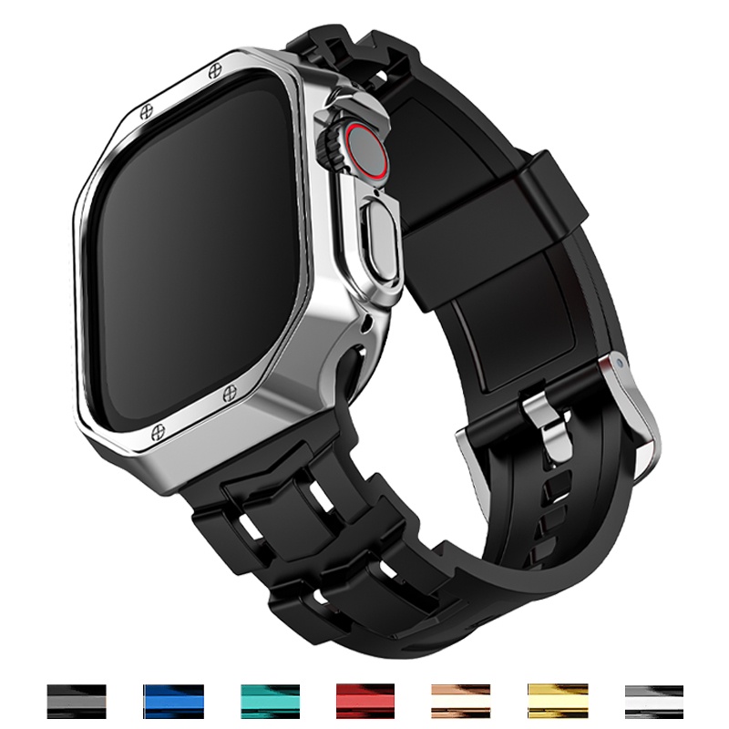 TPU Case + strap Protector Blindagem Esportiva Pulseira Compatível Com Para Relógio Apple ultra2 49mm 45mm 41mm Iwatch Série 9 8 7 6 SE 5 4 38mm 44mm 40mm