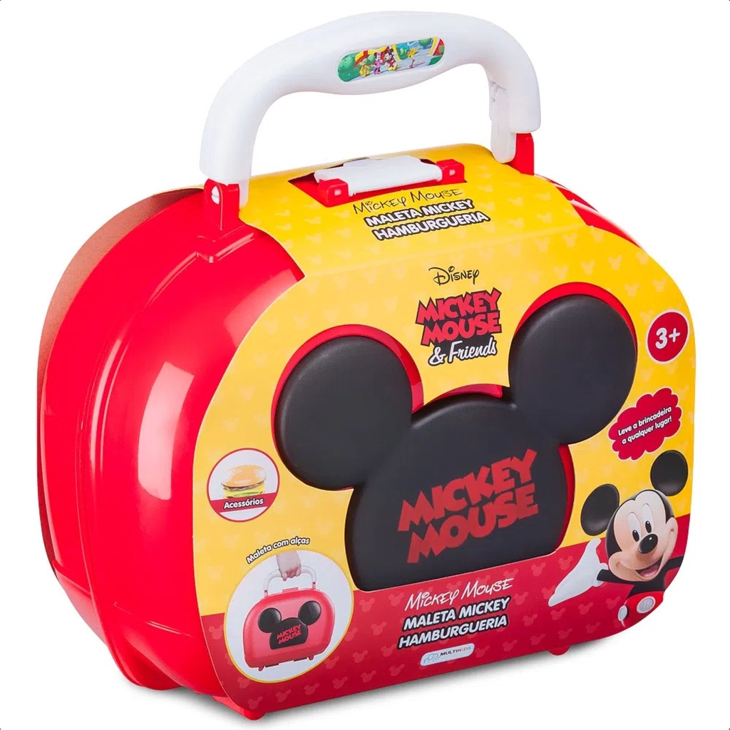 Brinquedo Maleta Mickey Hamburgueria 7 Acessórios +3 Anos Criatividade Coordenação E Imaginação Multikids - BR1565 em Oferta na Shopee