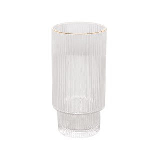 Copo Alto De Cristal Com Borda Dourada Lines 400ml