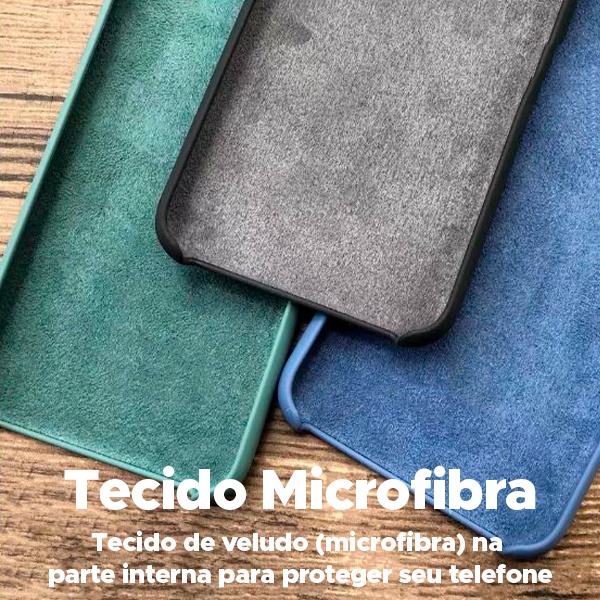 Para iPhone 11 Kit 2em1 Case Silicone Aveludado + Película Vidro 3D Full Cover