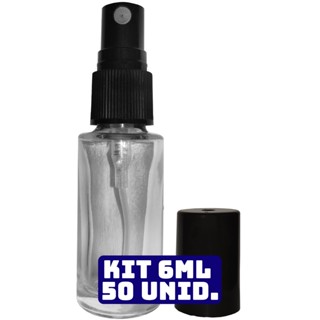 50 Frasco de Vidro 5ml Com Válvula Spray Para Amostra de Perfume Flaconete