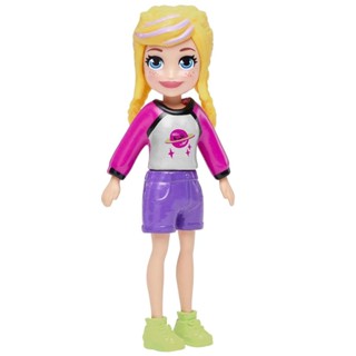 Polly Pocket Boneca Basica Bermudinha Roxa - Mattel