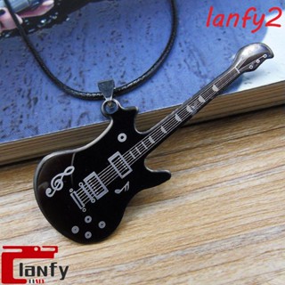 Lanfy Música De Couro Camisola De Guitarra Pingente De Corrente Colares