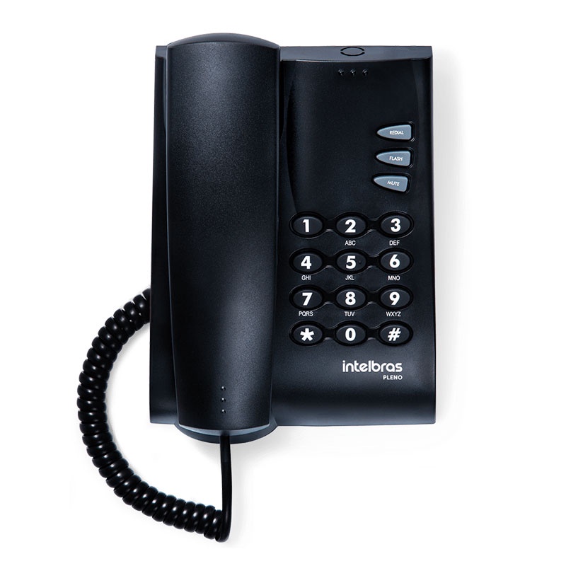Telefone pleno sem chave com fio preto 4080051 Intelbras em Oferta na Shopee