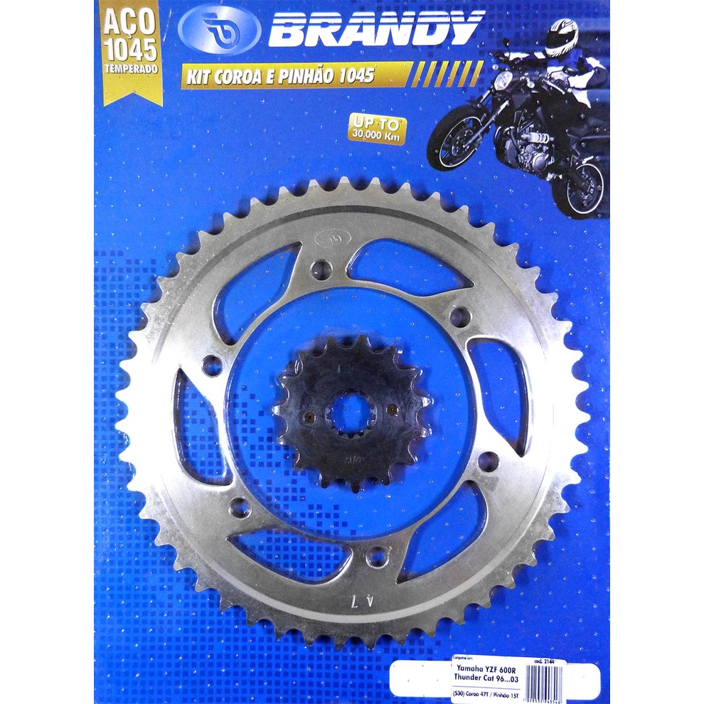 Kit Relação para Moto Yamaha YZF 600R Thunder Cat 1996 até 2003 Sem Corrente - Brandy