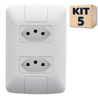 Kit 5 Conjunto Tomada dupla 10a Tramontina Aria