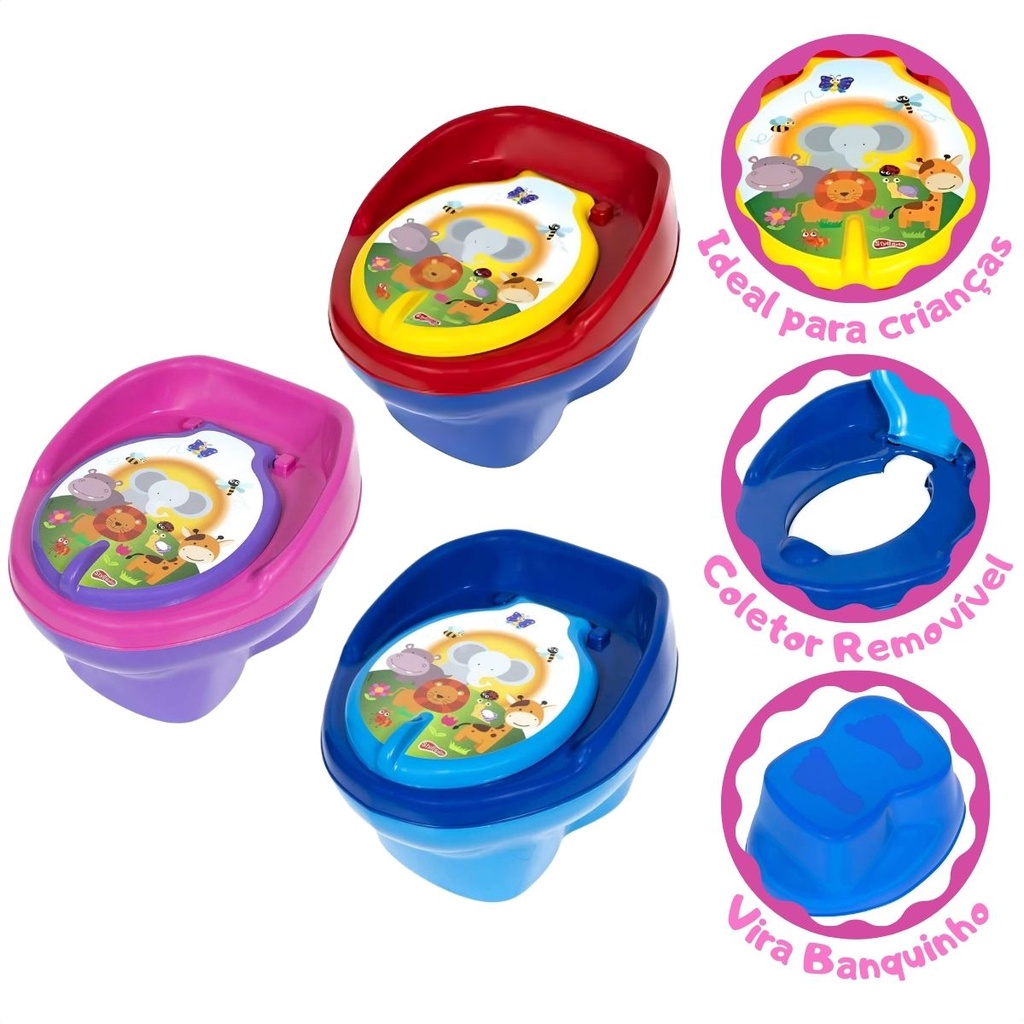 Troninho Infantil 2 Em 1 Peniquinho Pinico Penico Desfralde Bichinhos em Oferta na Shopee