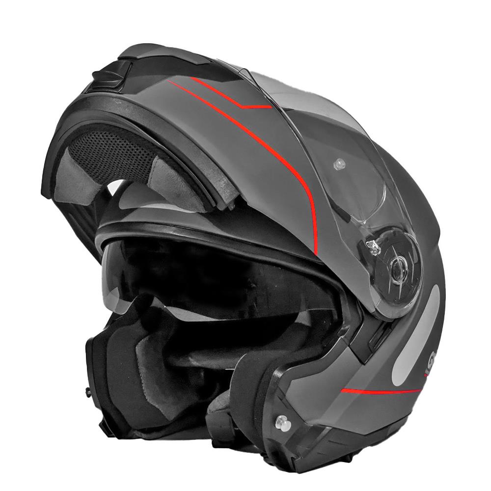 Capacete GP TECH A118 SV Road Titanium Articulado Robocop Fosco