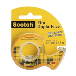 Fita dupla face Scotch com suporte 12,7mm x 6,3m 3M