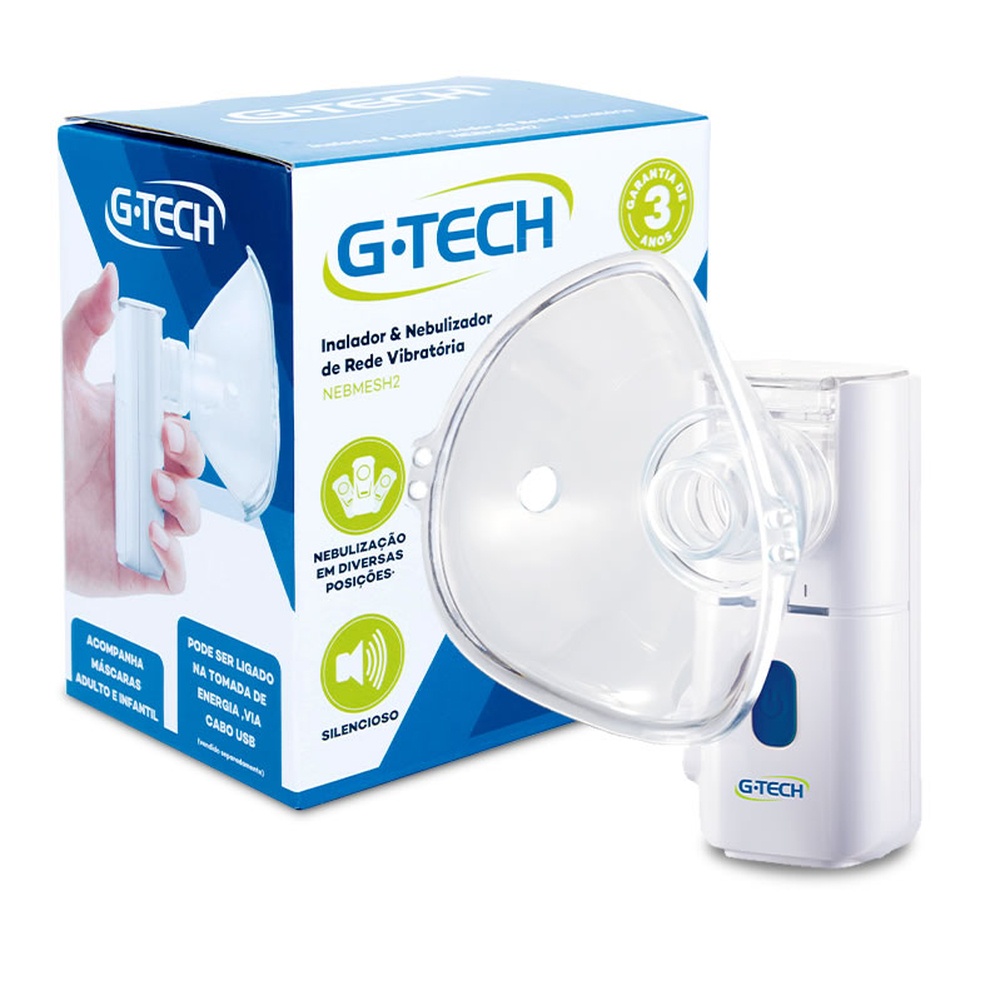 Inalador e Nebulizador de Rede Vibratória G-Tech NEBMESH 2