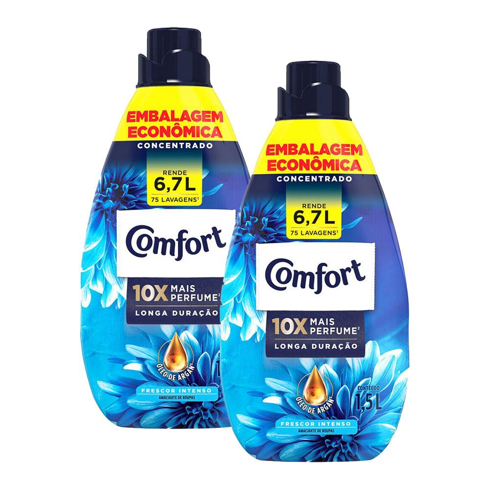 Kit 2 Amaciantes Concentrados Comfort Frescor Intenso 1,5L em Oferta na Shopee