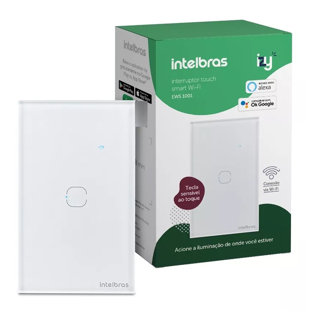 Interruptor Smart Inteligente Touch Wi-fi 1 Tecla Ews 1001 Intelbras em Oferta na Shopee