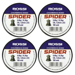 4x Lata De Chumbo Rossi Premium Spider 5.5mm - 400 Unidades