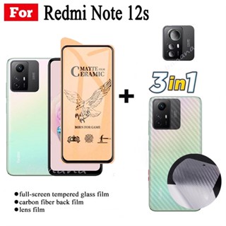 Redmi Nota 12S Vidro Cerâmico Temperado Para 12C 12 12 4G 5G Pro Protetor De Lente De Câmera De 3 Em 1