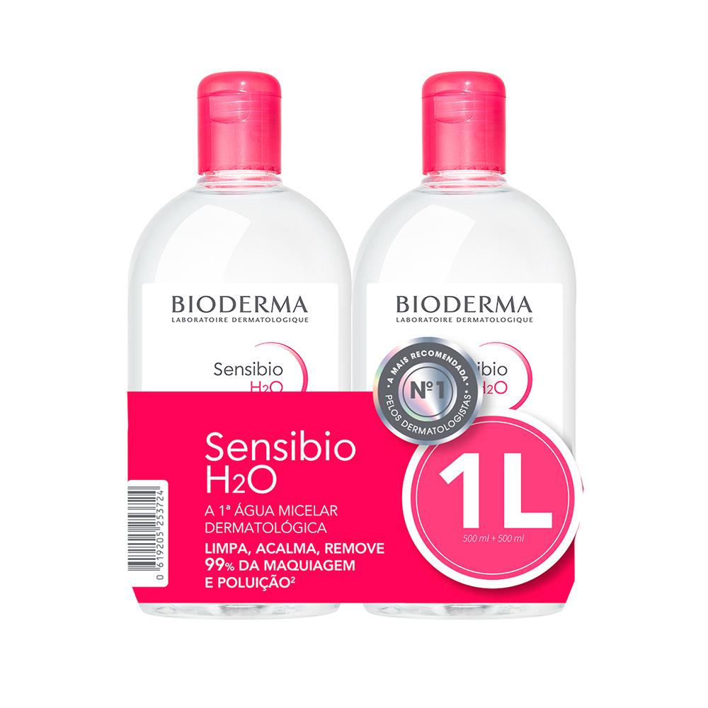Bioderma Sensibio H2O Kit 2 Águas Micelar Facial de Limpeza 500ml em Oferta na Shopee