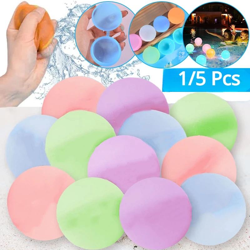 5 pcs Balões De Água Reutilizáveis Praia De Piscina Brinquedos Favorece Jogos De Combate À Para Crianças Bolas Bombas Splash