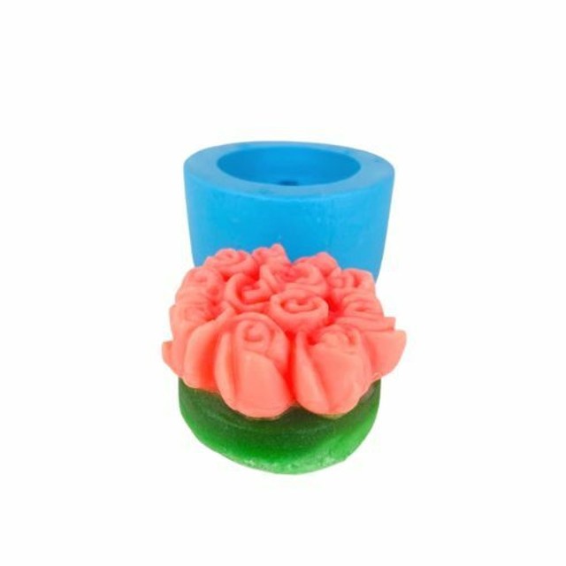Molde de Silicone Maço De Flores para Sabonetes e Velas