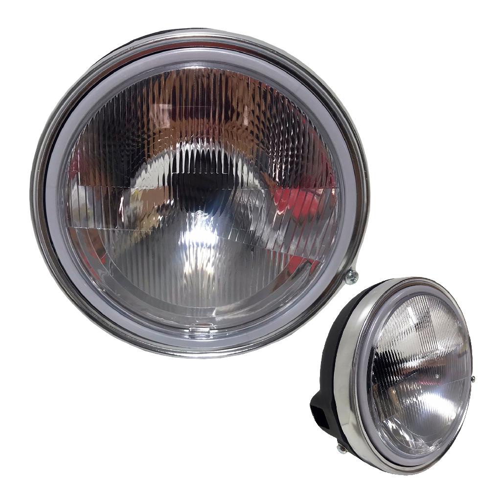 Farol Completo Aro Cromado Ybr 125 2002 Até 2004