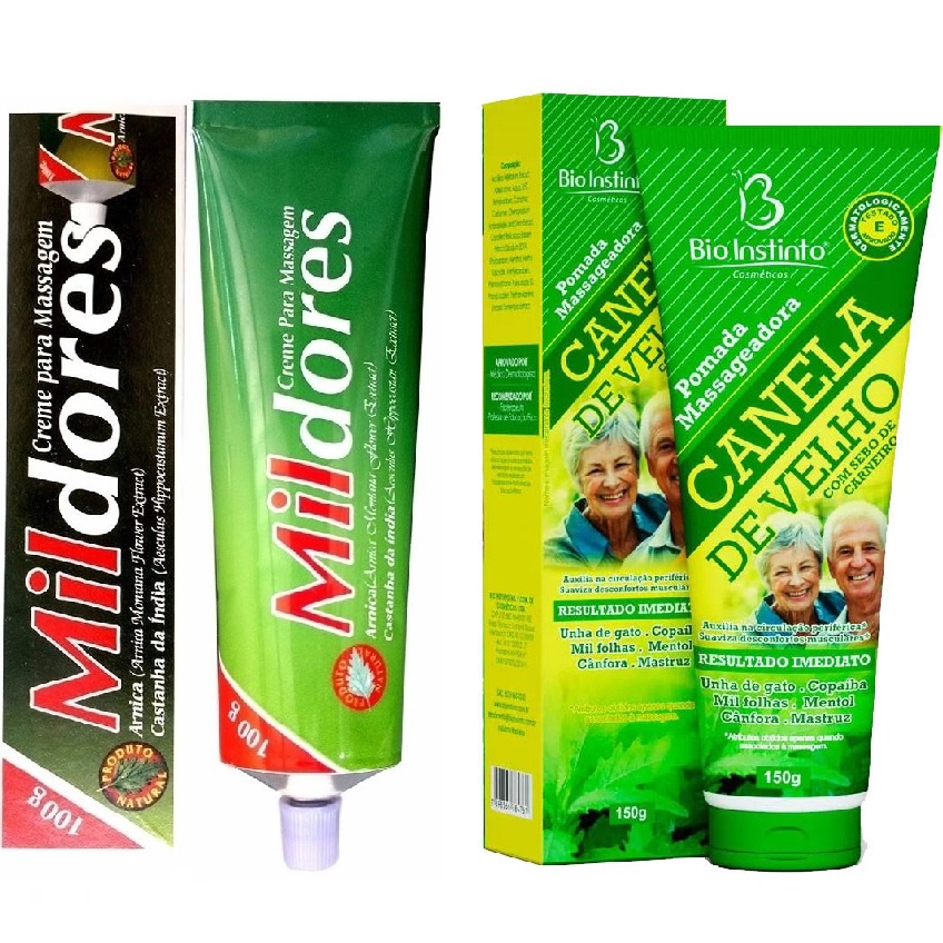 Kit Pomada Massageadora Canela de Velho + Pomada Mil Dores
