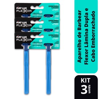 Kit com 3 Blister Barbeador Flexor Dupla Lamina Com 2 Cada